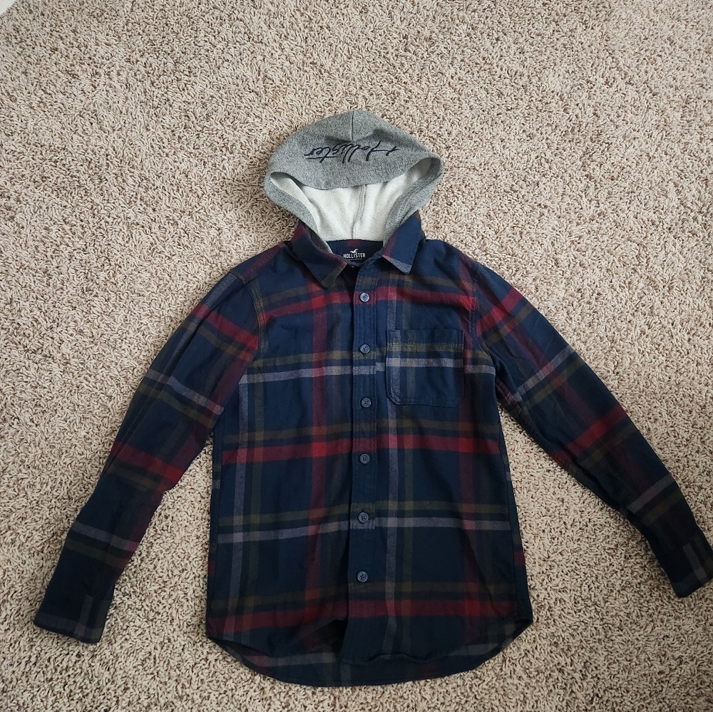 Relaxed Hooded Men's Flannel Size XSmall New